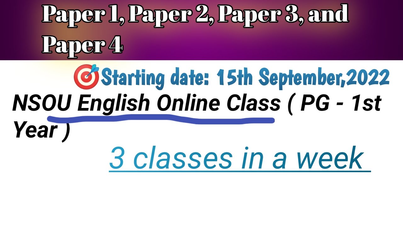 PG Online Class// Netaji Subhas Open University PG English Class// NSOU PG English online class
