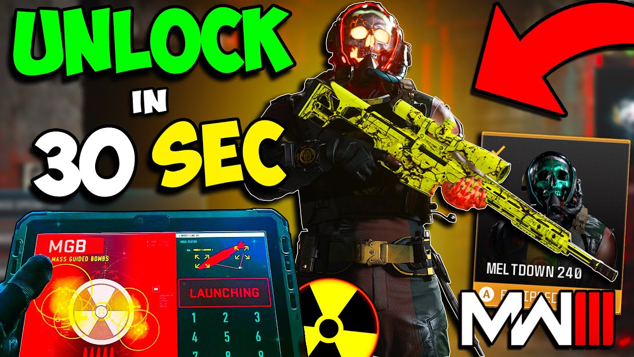 How to UNLOCK the MW3 ☢️NUKE SKIN☢️ in just 30 SECONDS!!! (100% Nuke Completion MW3 GLITCH!)