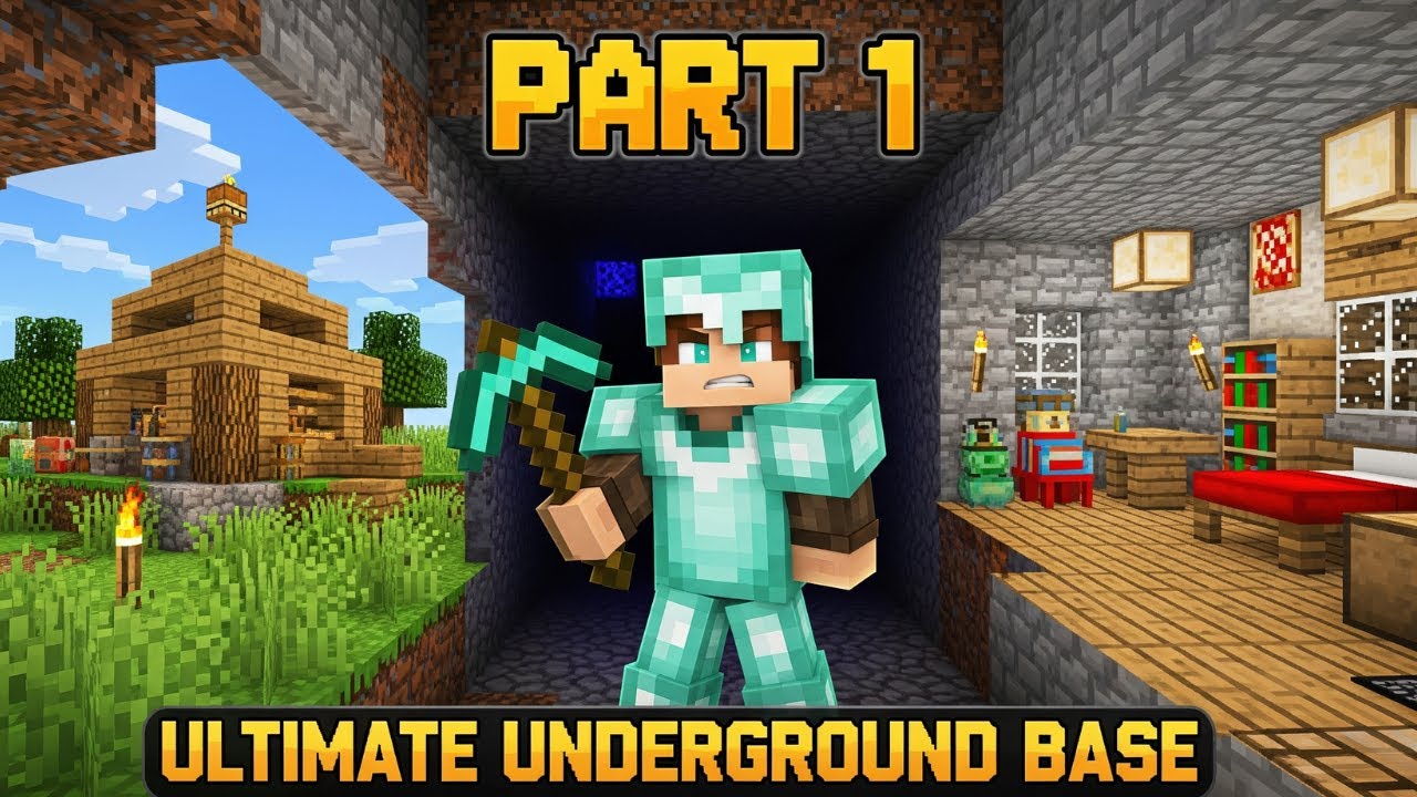 Minecraft Underground Base Build Part 1 (2025) – Ultimate Survival Base Tour.