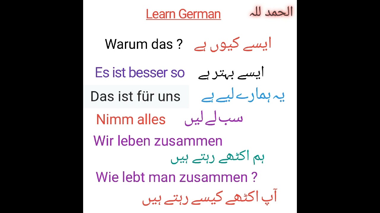 German Mix Daily Short Sentences in Present Form  || For beginners || بنیادی جرمن زبان سیکھیں 🎯