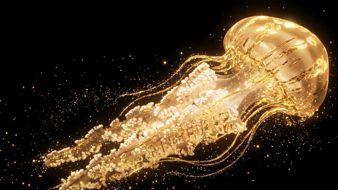 Hypnotic Neon Jellyfish 4K 🪼 | Deep Ocean Ambient Music for OLED Pure Black