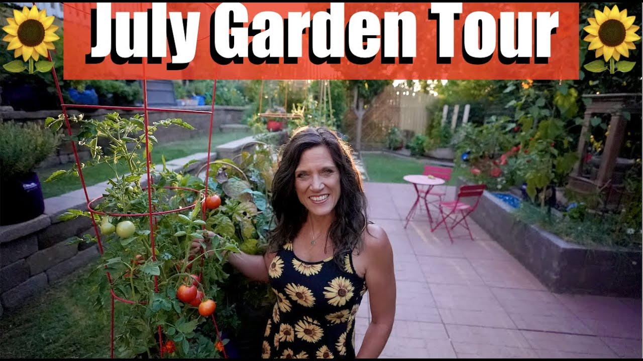 July Garden Tour - Tips for Tomatoes, Watermelon, Cucumbers, Sunflowers, Zinnias, and More! 🍅🍉🥒🌻🌺