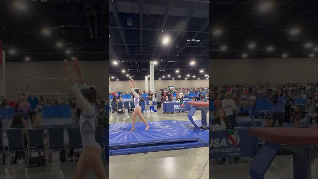 Xcel gold Vault State Champion with a ✨HUGE 9.7✨