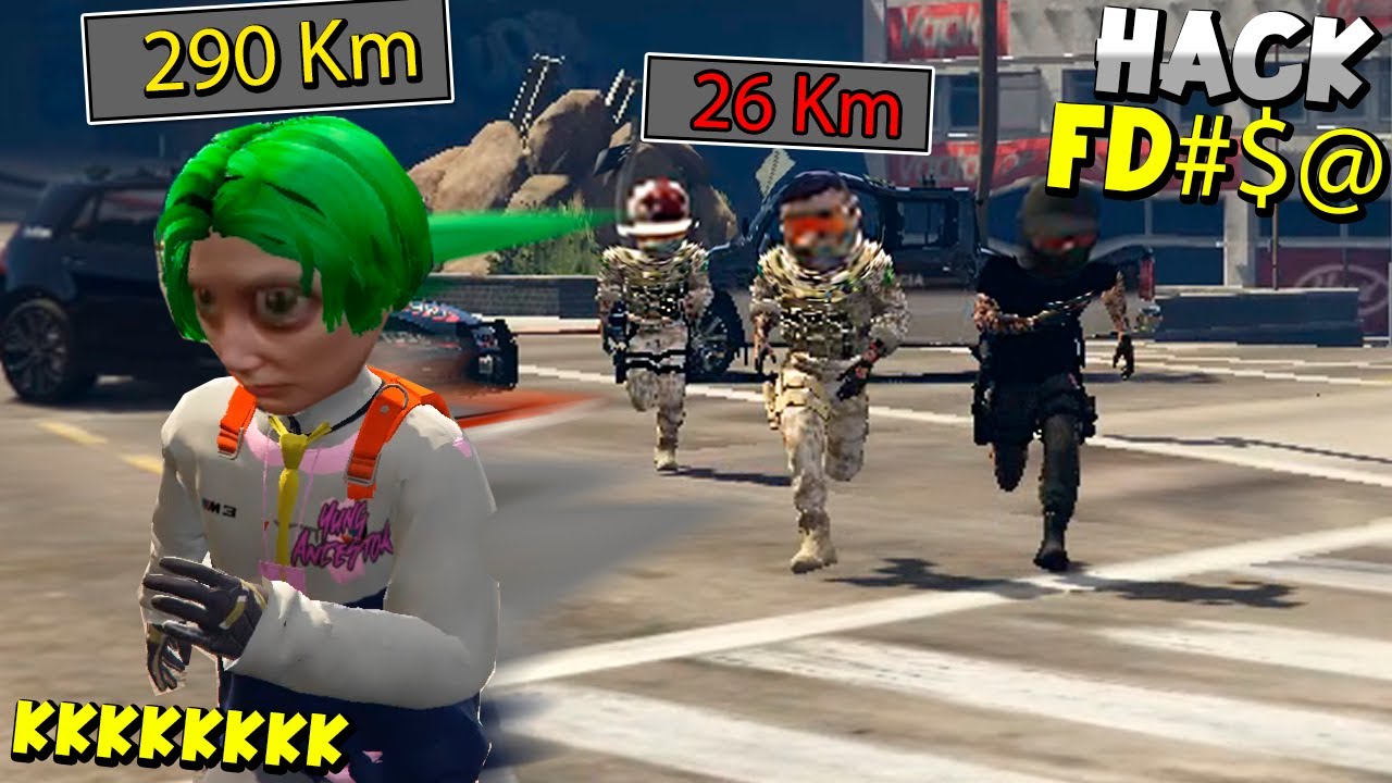 DANDO FUGA da POLICIA COM SUPER VELOCIDADE no GTA RP