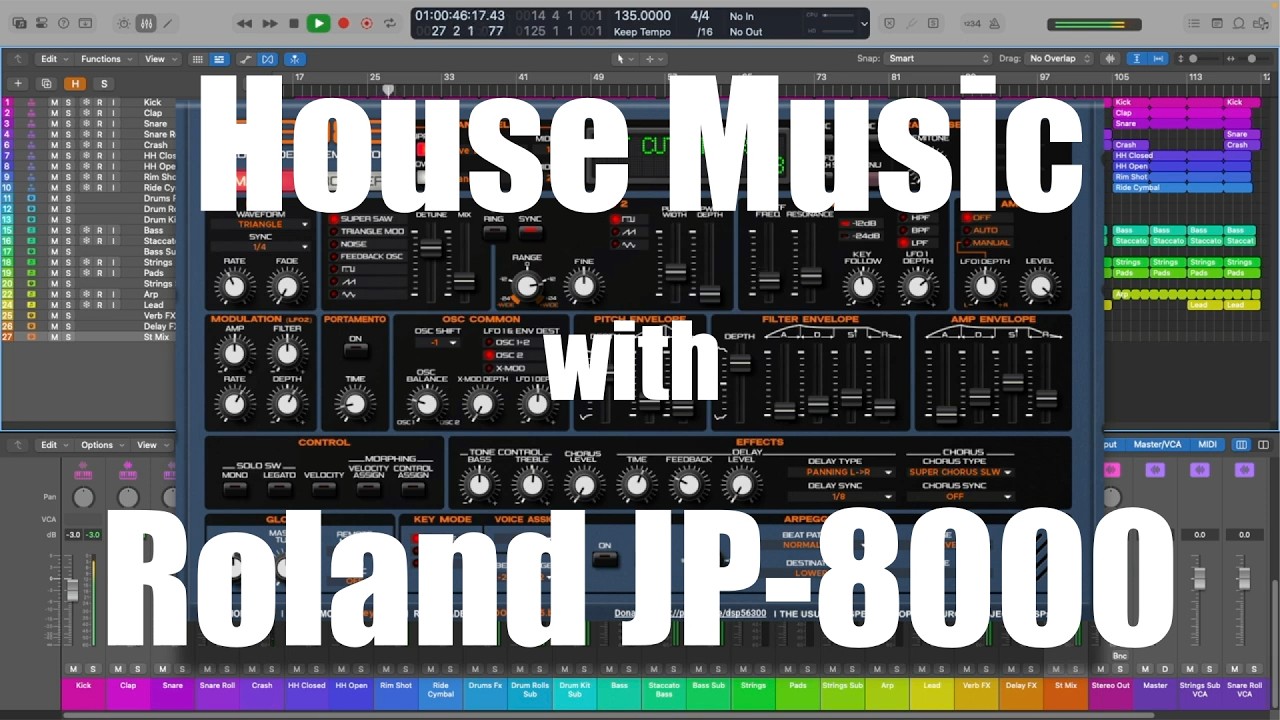 House Music with Roland JP-8000 in Logic Pro #synth #musicproducer #electronicmusic