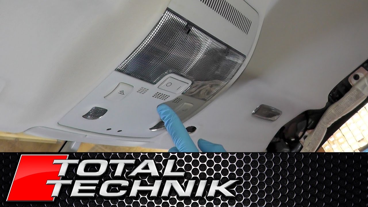 Как снять основной фонарь для чтения на крыше Audi A4 S4 RS4 B6 B7 2001 2008 TOTAL TECHNIK