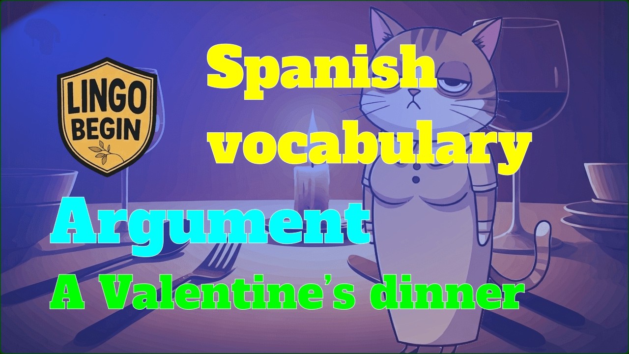 Spanish vocabulary | Argument | A Valentine’s dinner #audiobook #learnspanish  #spanish  #beginner