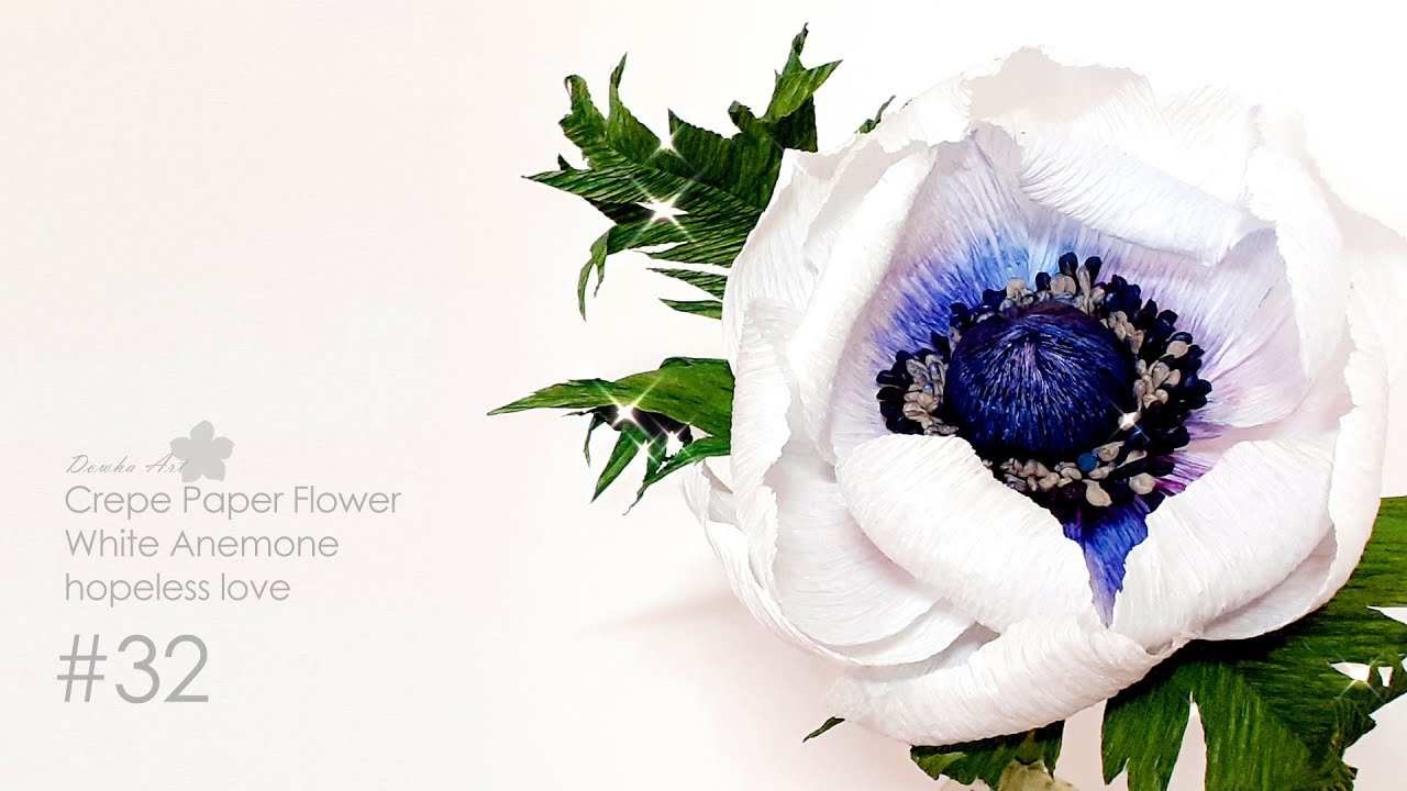 How to make White Anemone with crepe paper n.32 Craft Tutorial | DIY | Healing
