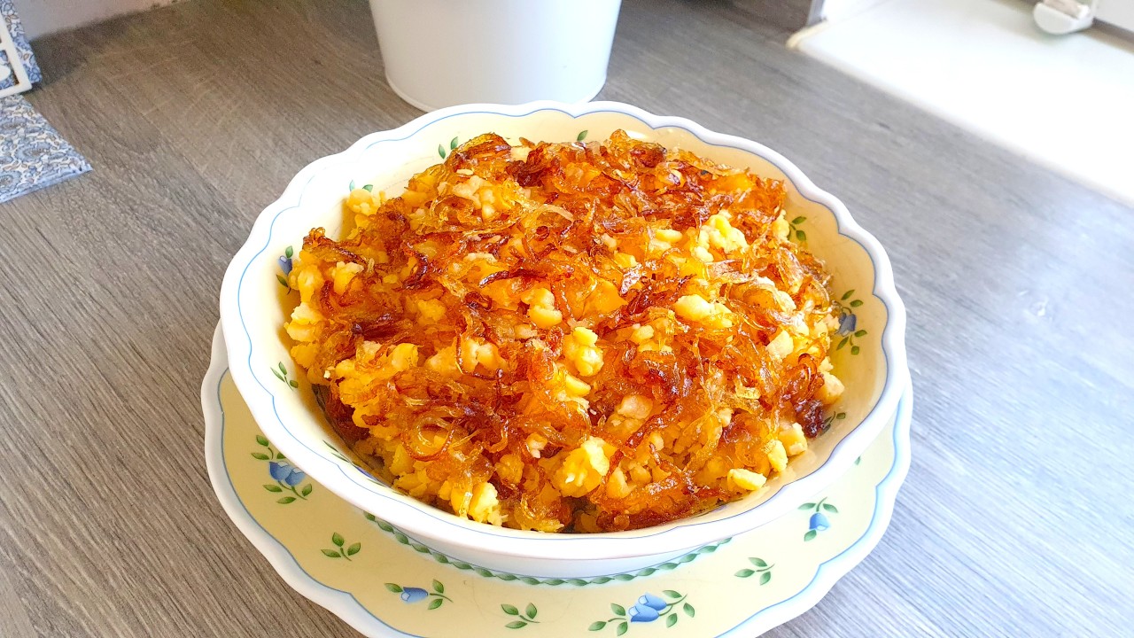 Горошница с хрустящим луком!Постное блюдо!