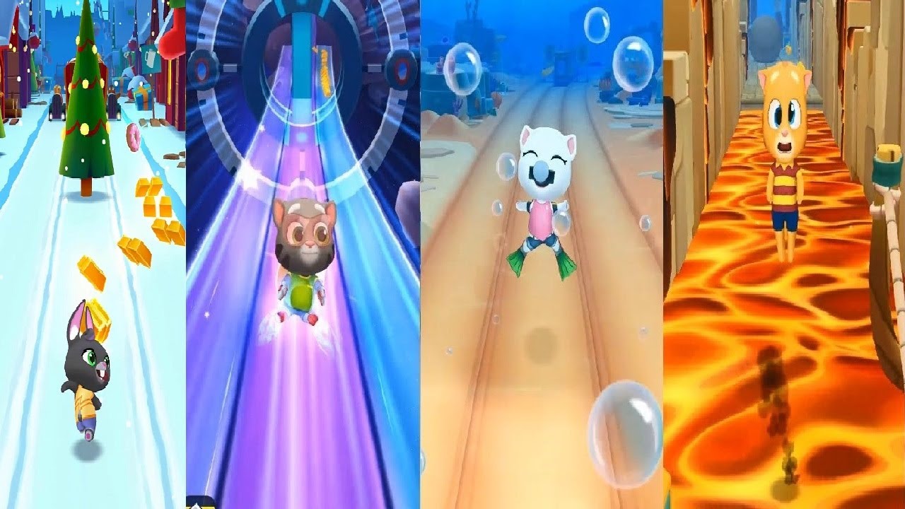 Talking Tom Gold Run  Becca Christmas VS TOM FLY THROUGH SPACE Angela Undersea Ginger LOST CITY