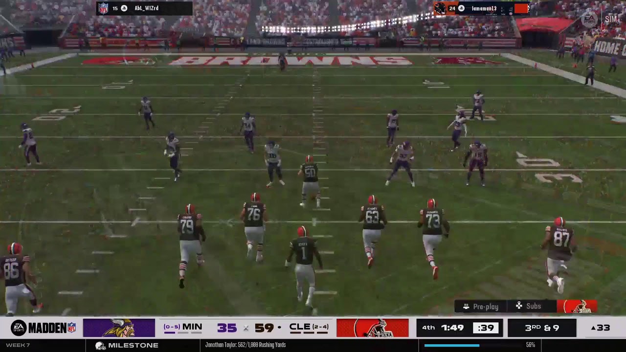Madden 26 league Vs Vikings(OTSS)