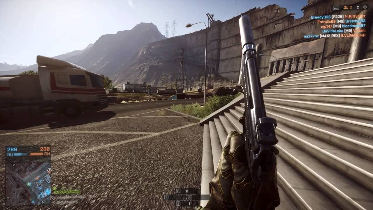(PISTOLS ONLY-M9) Battlefield 4: Hardcore TDM - Lancing Dam W/ Live Commentary