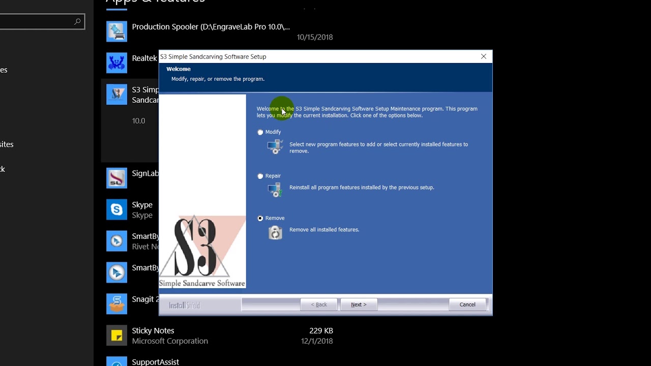 S3: How to Uninstall S3 Simple Sandcarve Software