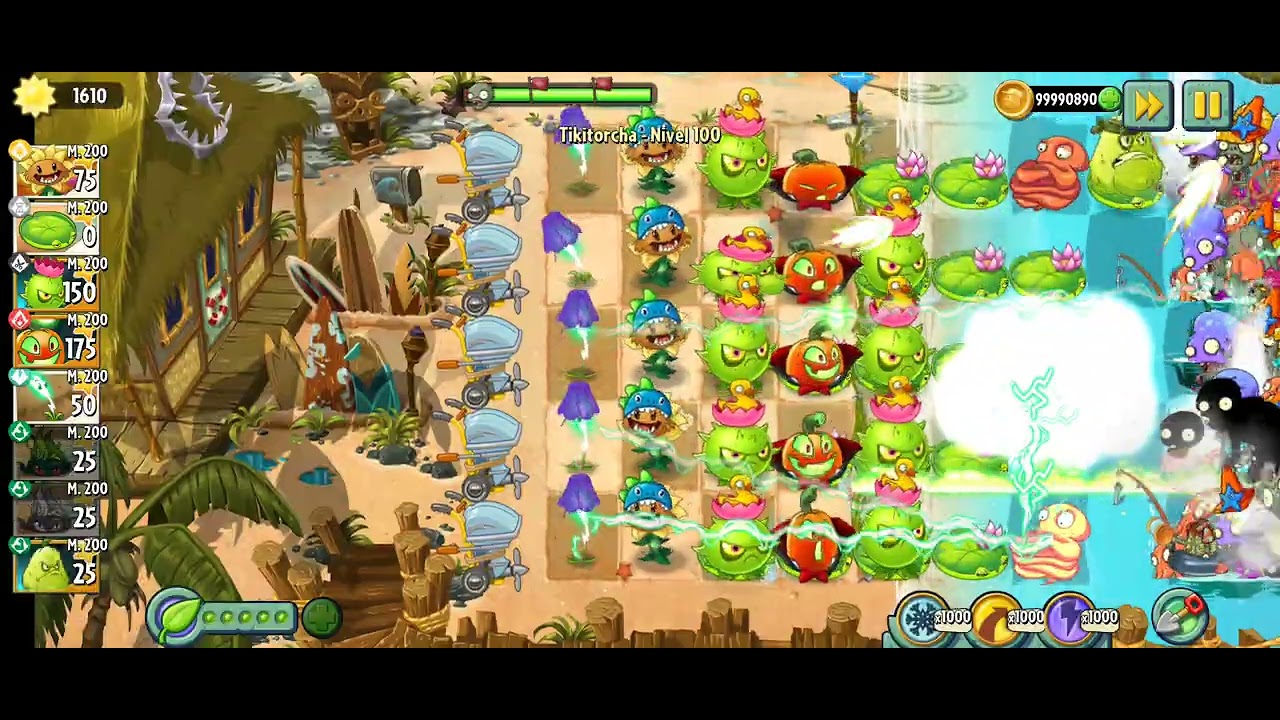 Jugando en la Zona infinito ♾️ | Plantas con maestría 200 | Playa de la Gran Ola 