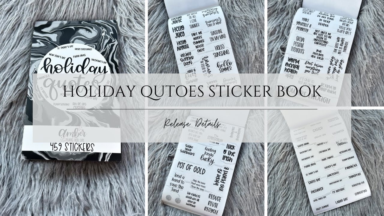 NEW Holiday Quotes Sticker Book Flip Through and Release Details | Amber Plans Her Day