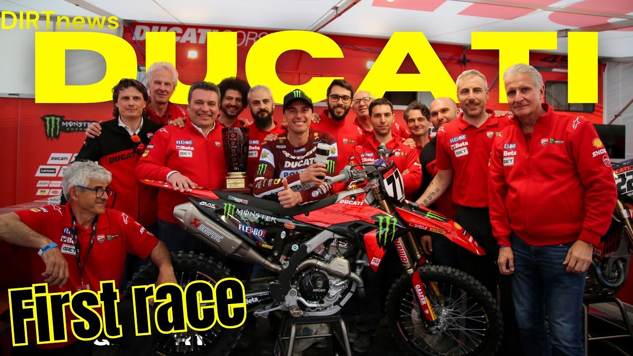 DUCATI DESMO450 MX scende in pista - Ale Lupino e Tony Cairoli on stage Ducati Motocross Mantova