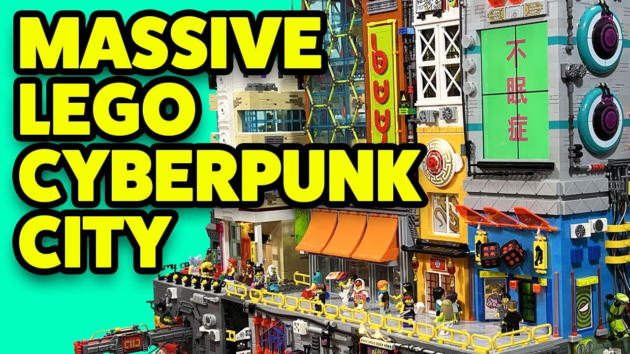 Massive Lego cyberpunk city MOC - No Name City