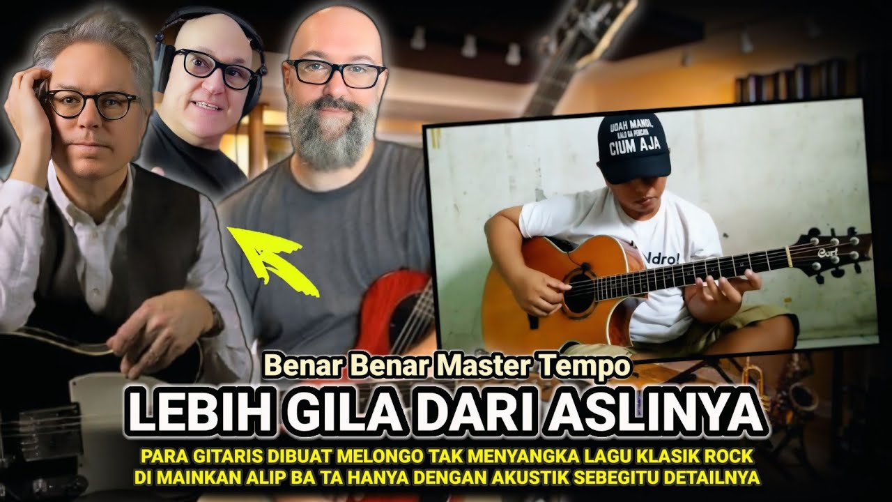 LEBIH GILA DARI ASLINYA❗3 GITARIS DIBUAT BENGONG  ALIP BA TA MAINKAN LAGU ROCK HANYA PAKAI AKUSTIK