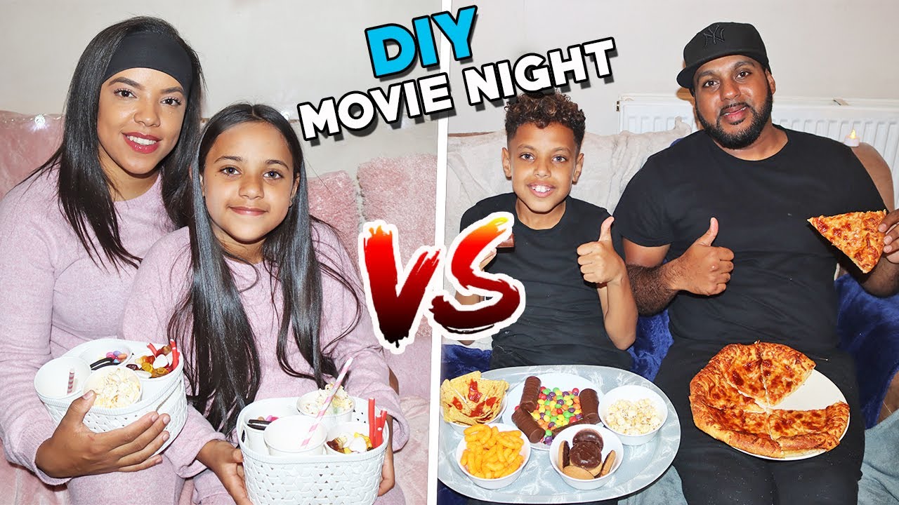 DIY MOVIE NIGHT WITH THE SANDHU FAMILY!! GIRLS VS BOYS!!