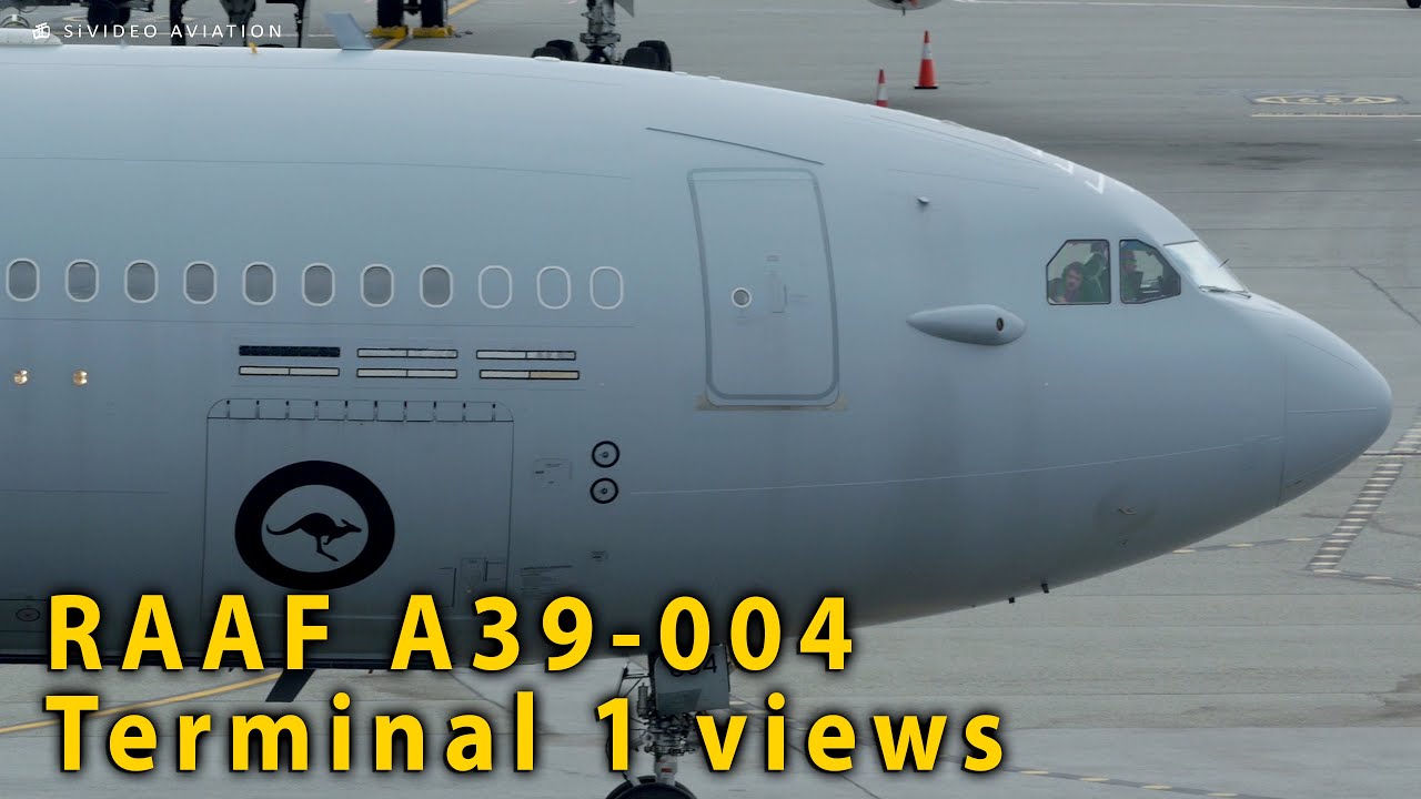 Royal Australian Air Force (A39-004) arrives at Terminal 1 & departs RW21 at Perth Airport.
