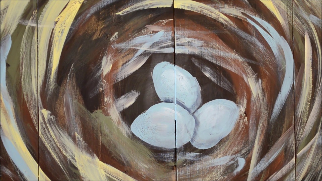 How to Paint a Nest rustic painting lesson