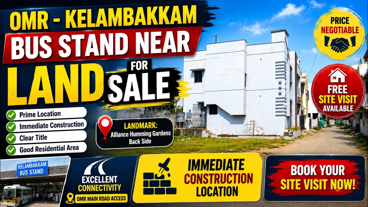 OMR - Kelambakkam Bus Stand Near Land Sale | Landmark:Alliance Humming Gardens Back Side #omrplots