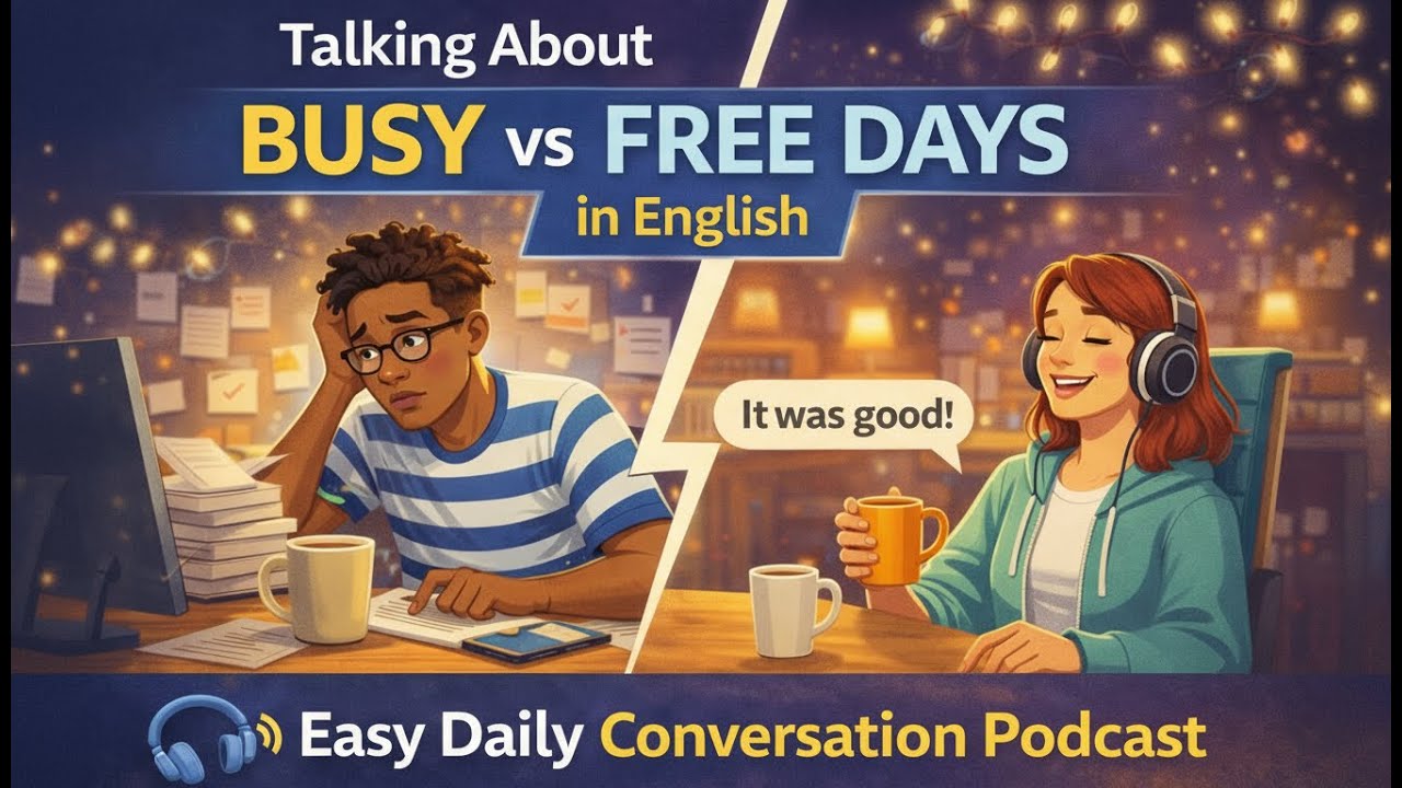 Talking About Busy vs Free Days in English 🎧 | Easy Daily Conversation Podcast