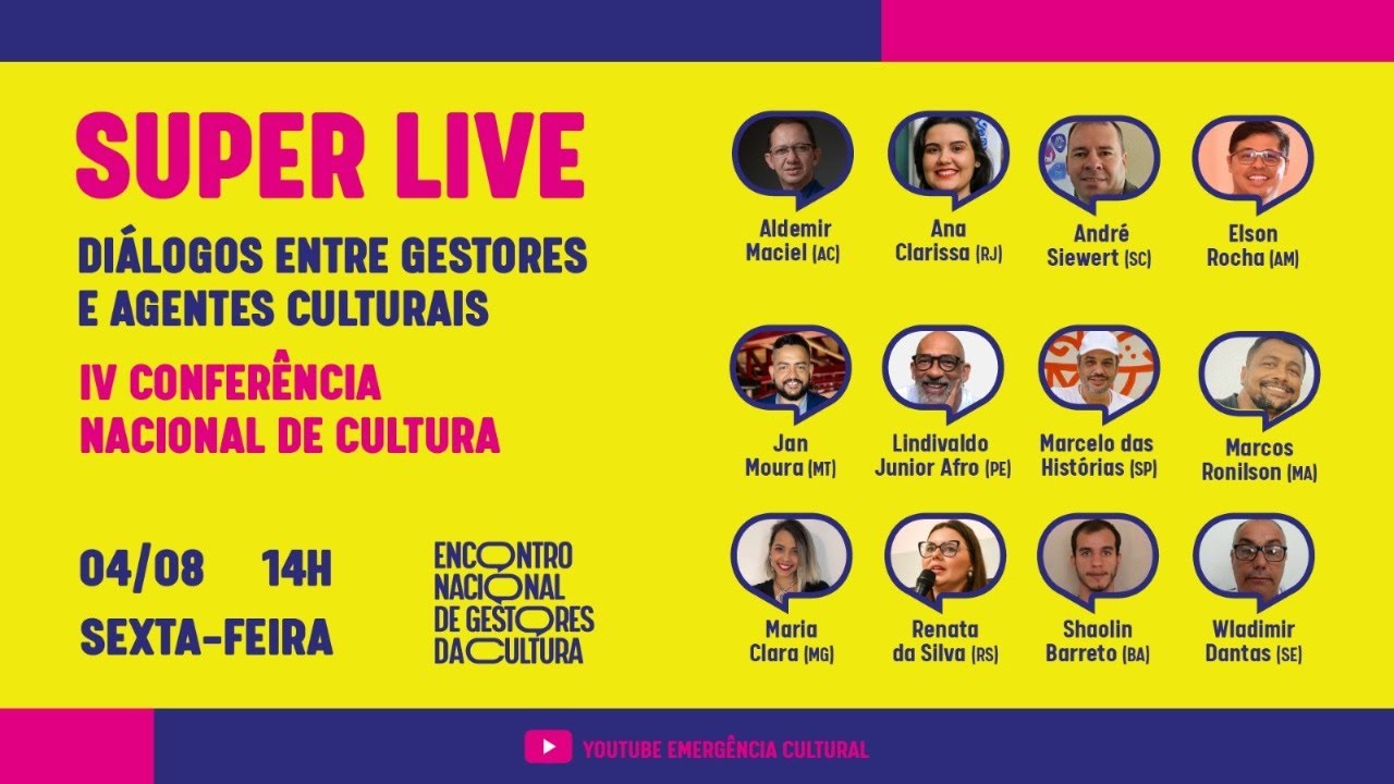 HOJE ÀS 14h | CONFERÊNCIA NACIONAL DE CULTURA | AO VIVO