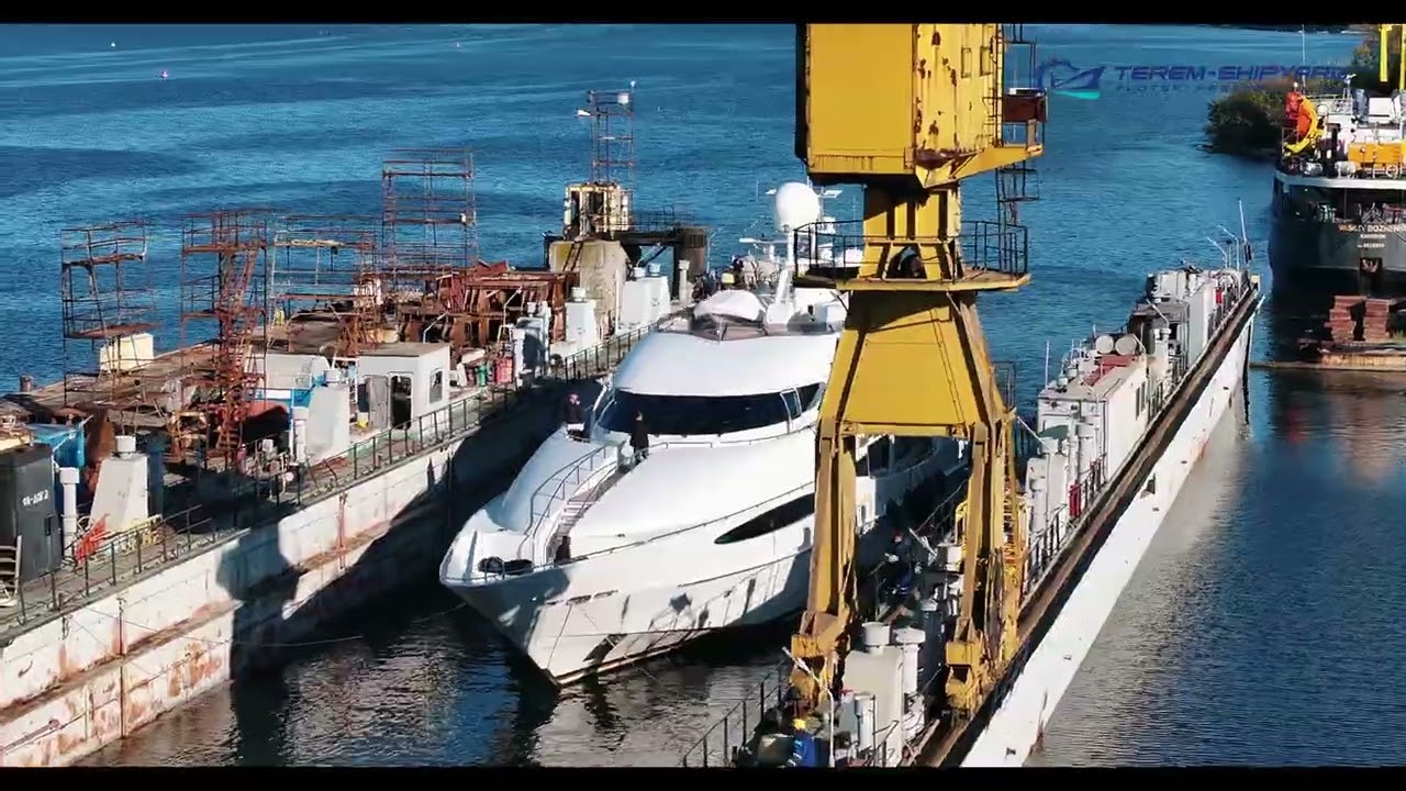 M/Y World is Not Enough docking at TEREM-SHIPYARD