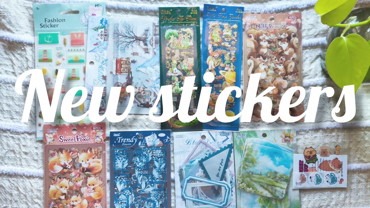New stickers from Craft material hub | ASMR unboxing and review #journalsupplies #stickers 