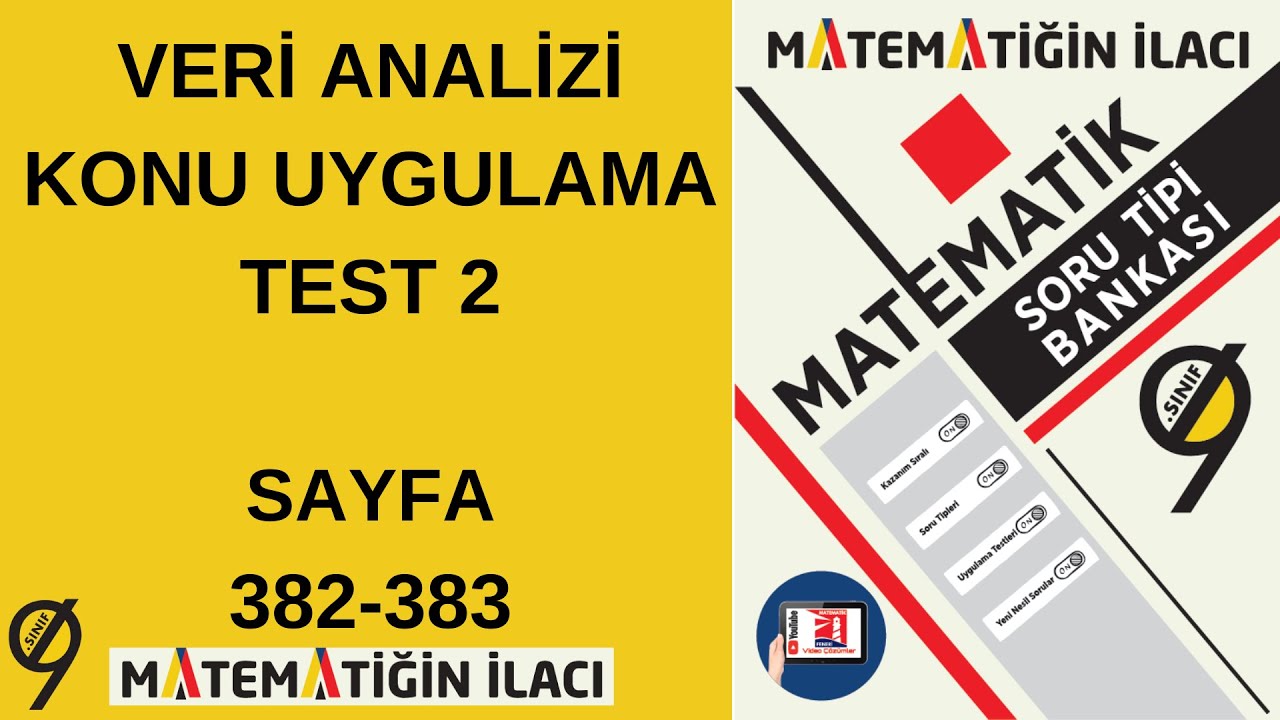 ACİL YAYINLARI 9.SINIF MATEMATİĞİN İLACI SORU BANKASI Veri Analizi Konu Uygulama Test 2