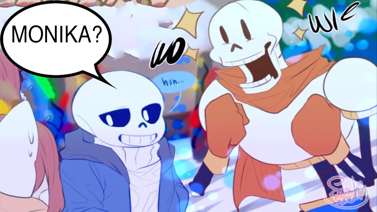 Sans & paps Meet Monika (Undertale & Doki Doki Literature Club Comic Dubs)