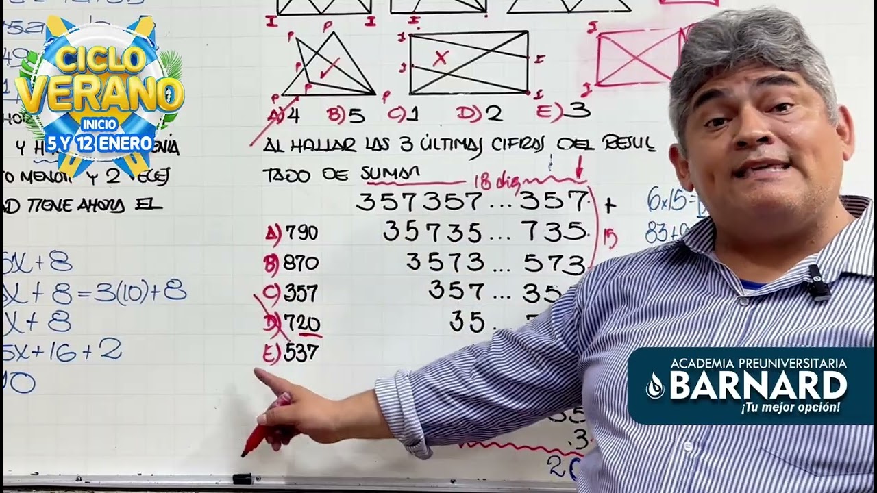 Razonamiento matemático: Preguntas tipo examen de admisión
