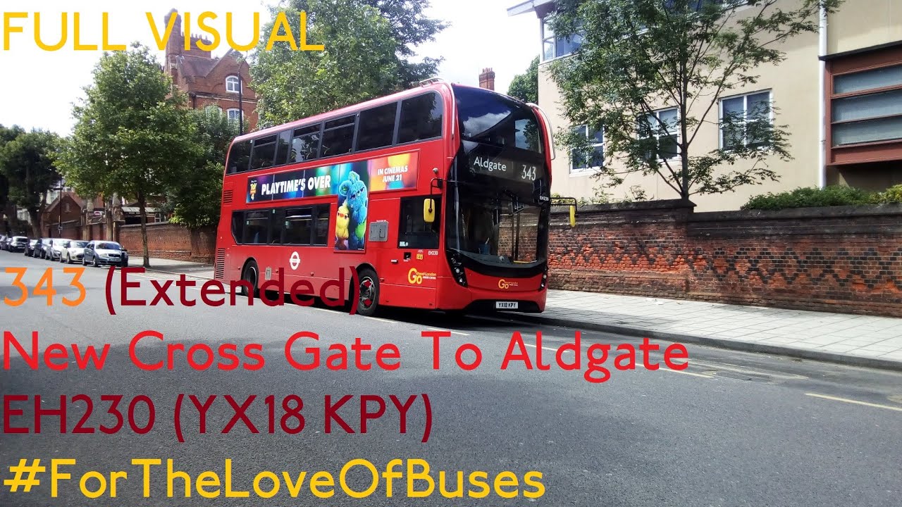 FULL ROUTE VISUAL | London Bus Route 343: New Cross Gate to Aldgate | EH230 (YX18 KPY)
