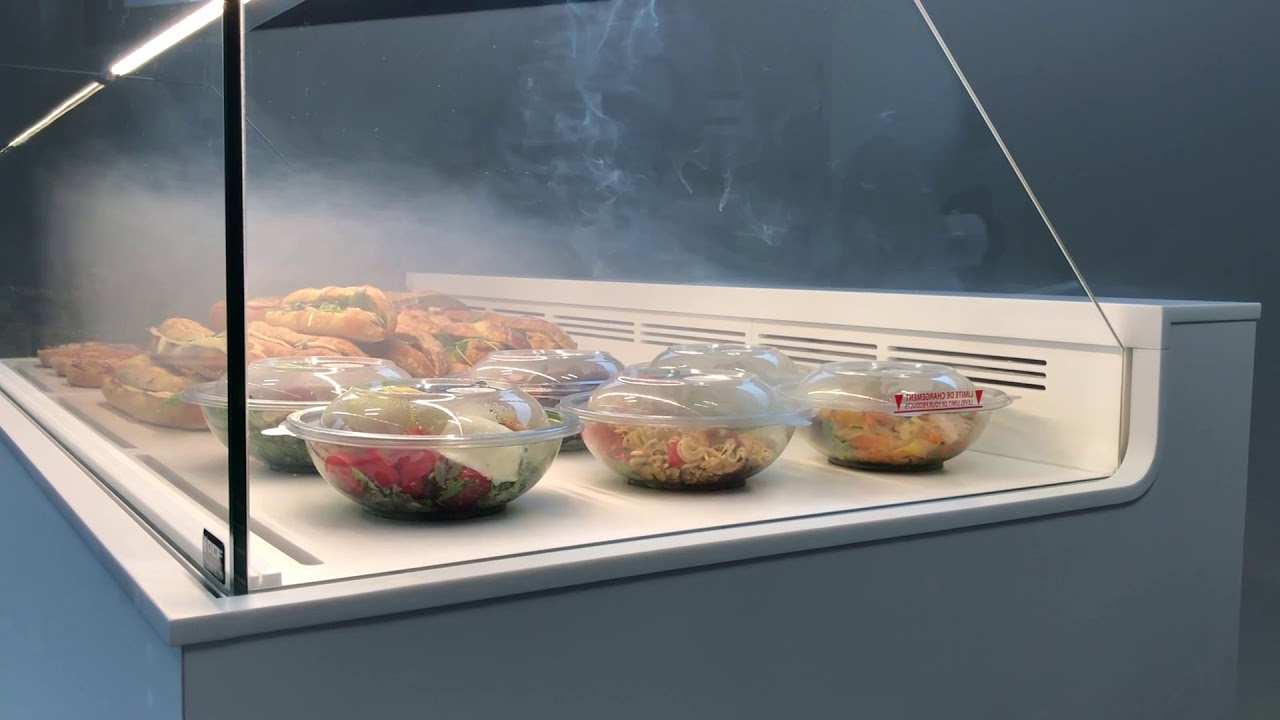 Vidéo flux d'air dans une vitrine réfrigérée