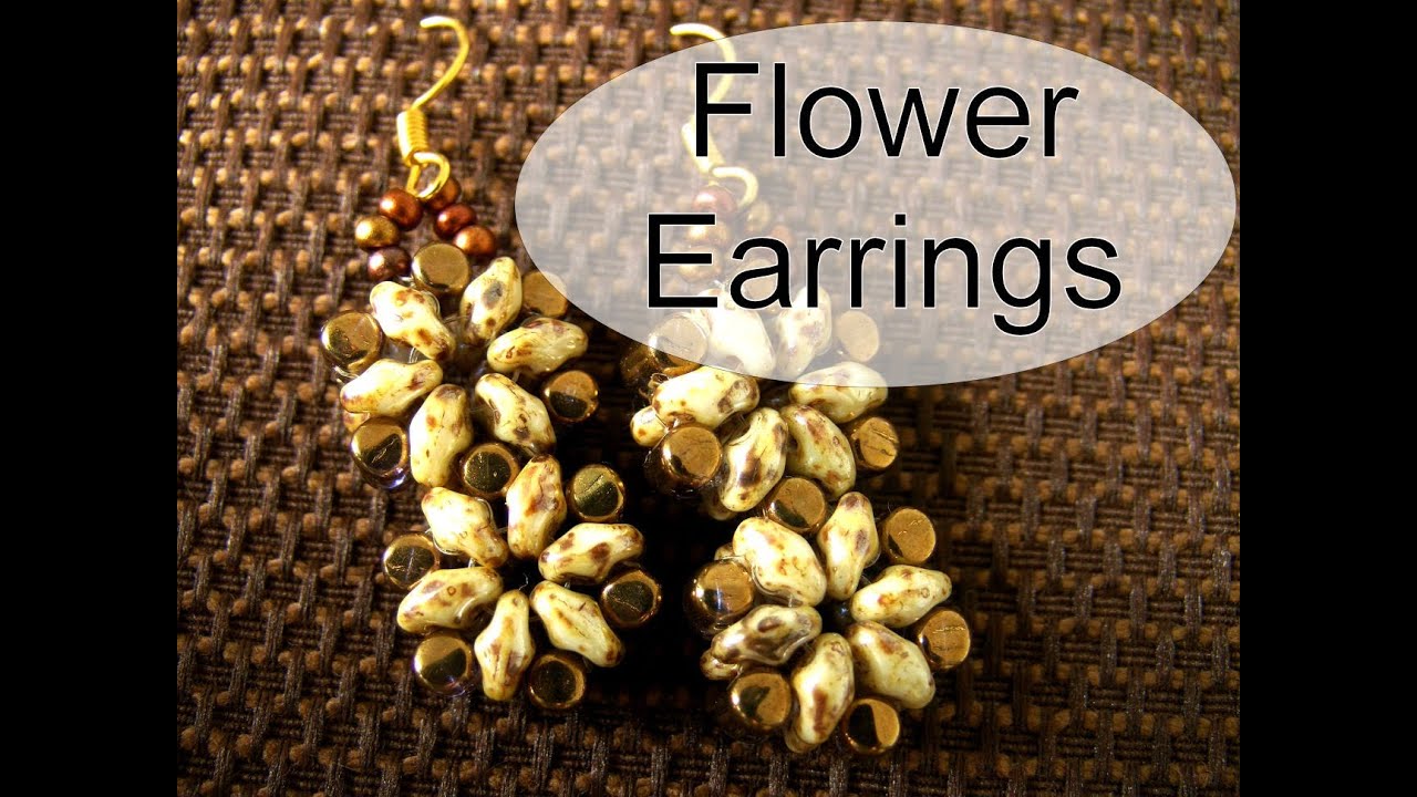 Beading Ideas - Flower earring ( whit Rulla y Superduo beads)