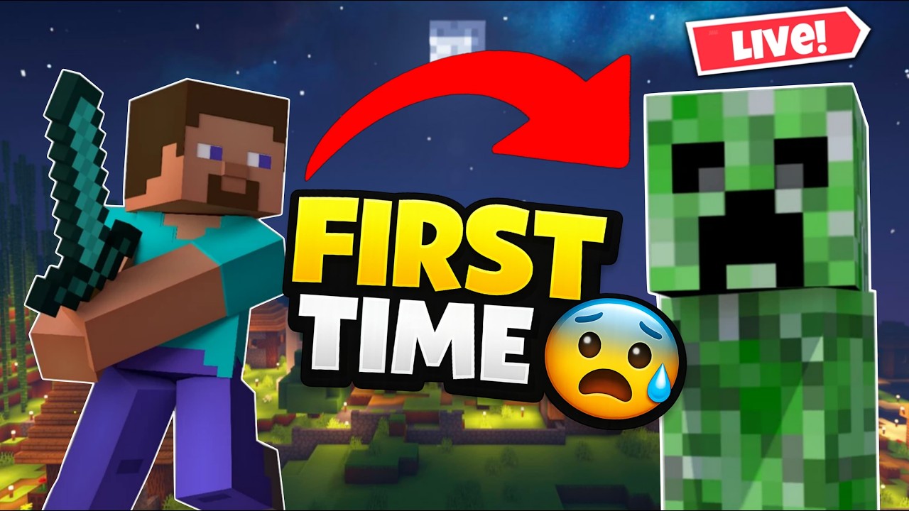 I’m Playing Minecraft for the FIRST TIME… This is Scary 😭 (LIVE)