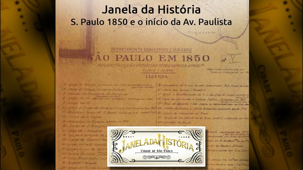 Mapa de SP 1850 e o in&iacute;cio da Av. Paulista