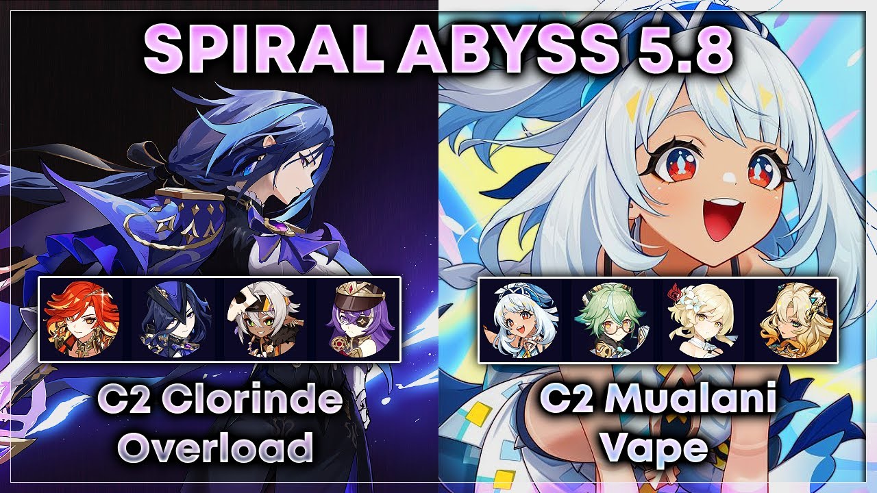 C2 Clorinde + C2 Mualani 135 Sec Full Floor 12 No Reset Speedrun | 5.8 Abyss