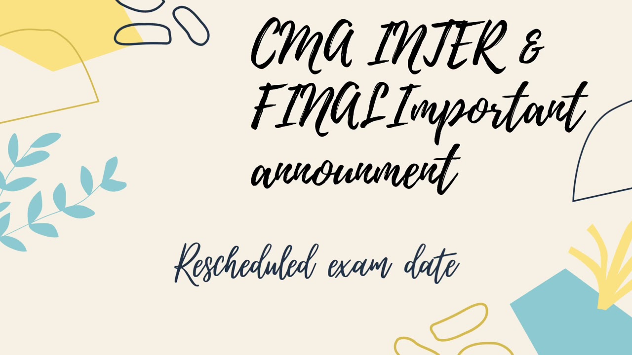 CMA inter & final date sheet announced! Very important !