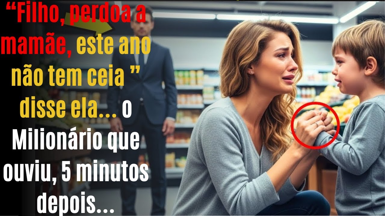 “Filho, perdoa a mamãe, este ano não tem ceia ” disse ela… o Milionário que ouviu, 5 minutos depois…