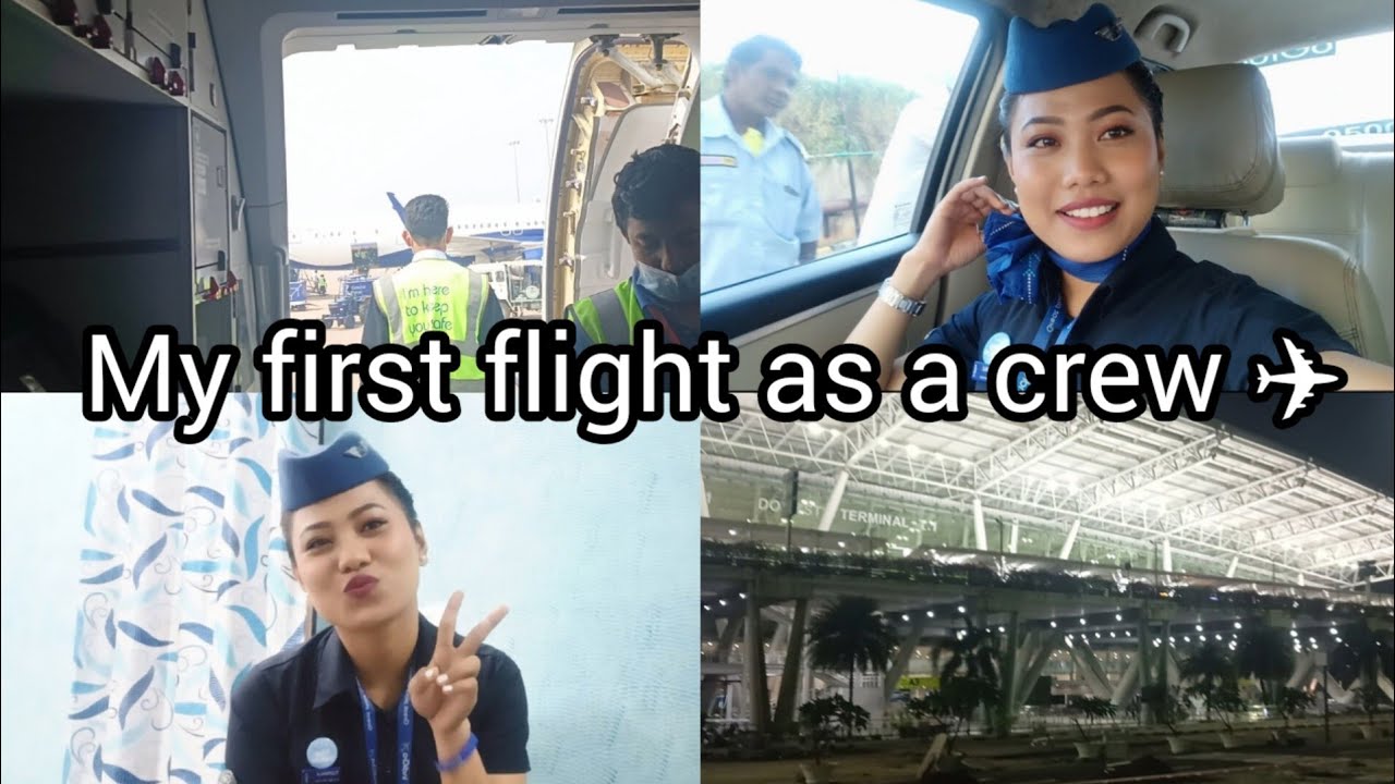 My first flight as a crew ✈️. Ghuri ahi bohut kandilu 😪.