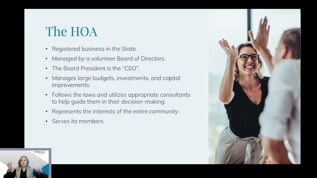 HOA Board of Directors Orientation 101