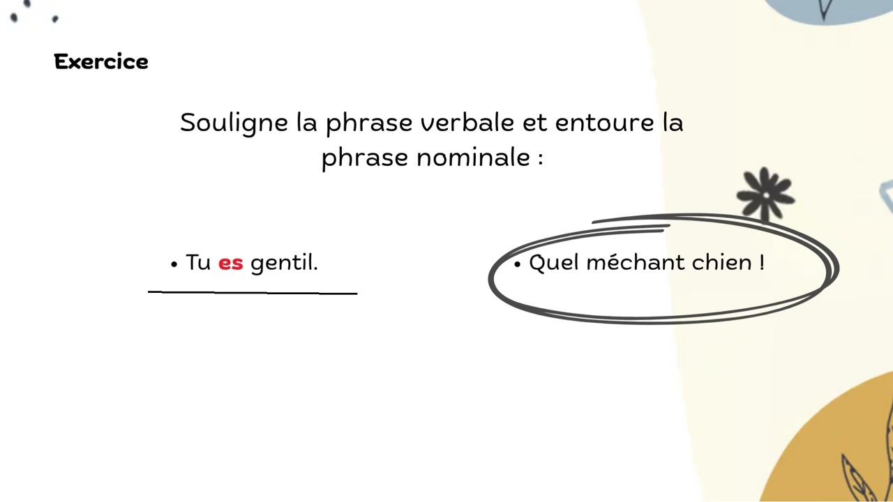 La phrase verbale et la phrase nominale