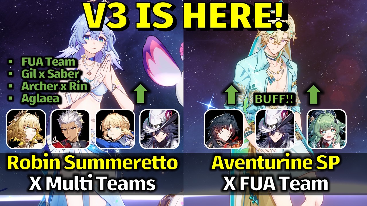 V3 IS HERE! E0S1 Robin SP x FUA, Saber, Archer, Aglaea & E0S1 Aventurine SP FUA Team | HSR 4.5