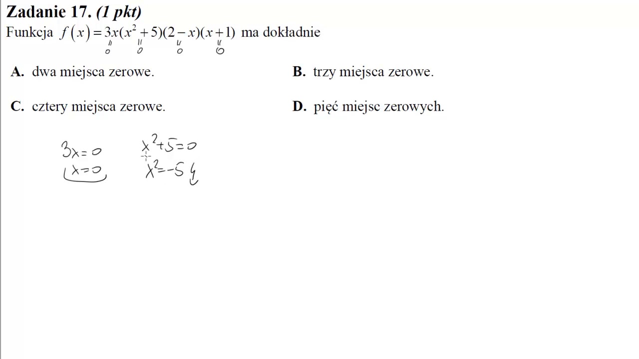 17 Funkcja fx=3xx2+52−xx+1 ma dokładnie