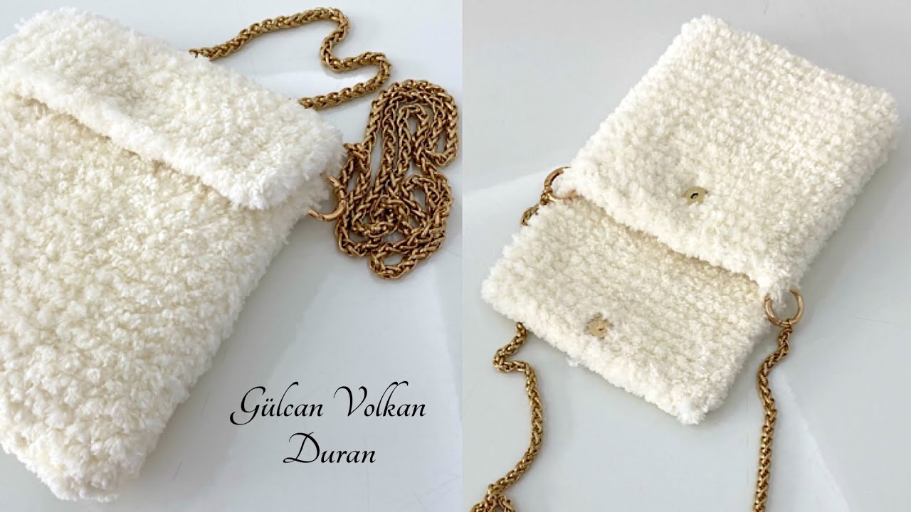 ÇOK KOLAY ÖRGÜ KIŞLIK ÇANTA YAPIMI - PELUŞ MİNİ BAG TARİFİ
