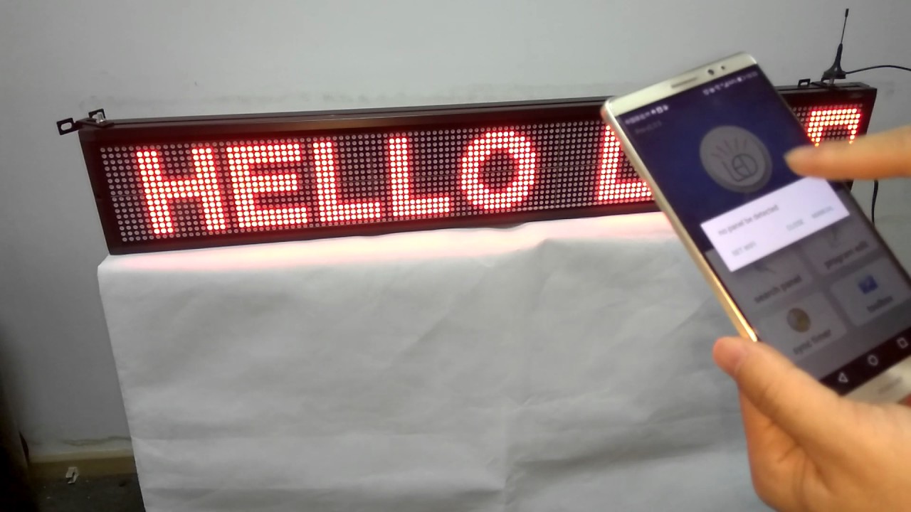 led wireless sign board message programmable smartphone control