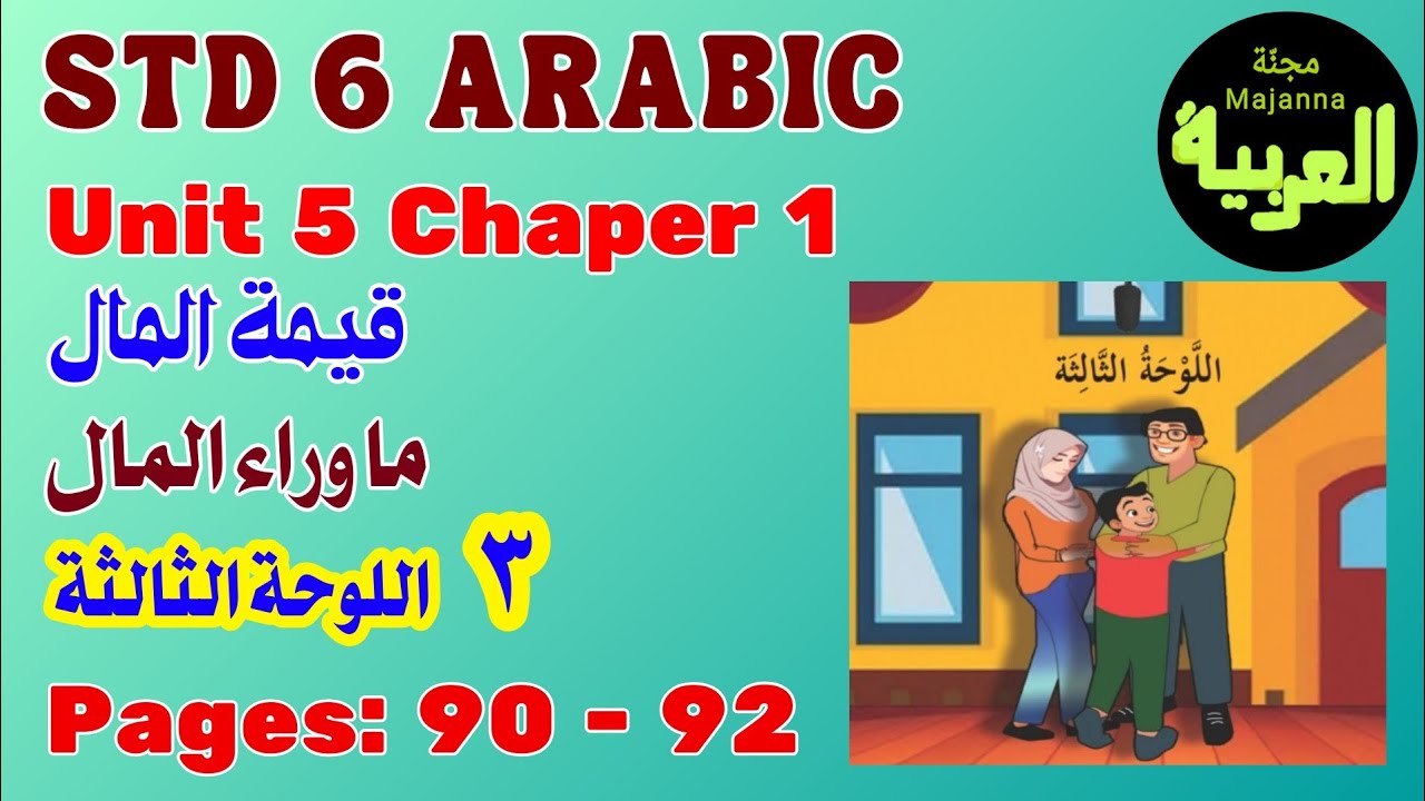 STD 6 Arabic page 90 - 92 Unit 5 chapter 1 ما وراء المال المنظر الثاني scene 3  قيمة المال