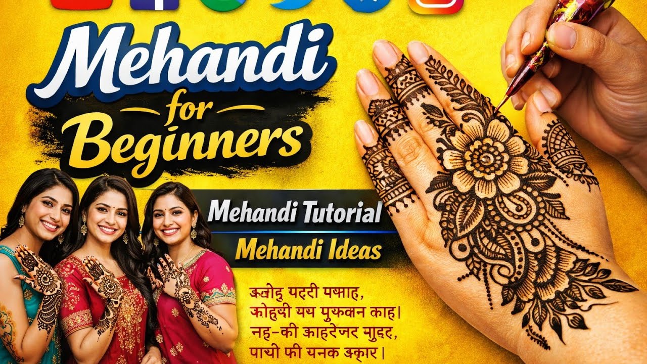 ✨ Live Mehndi Design | Step by Step Mehandi for Beginners | Flower Design 🌿